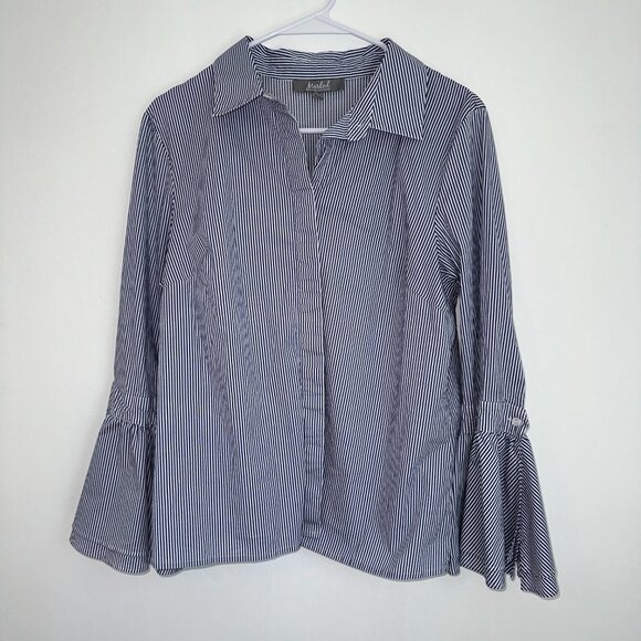 Marled Reunited Bell Sleeve Button Down Blouse - Picture 10 of 11